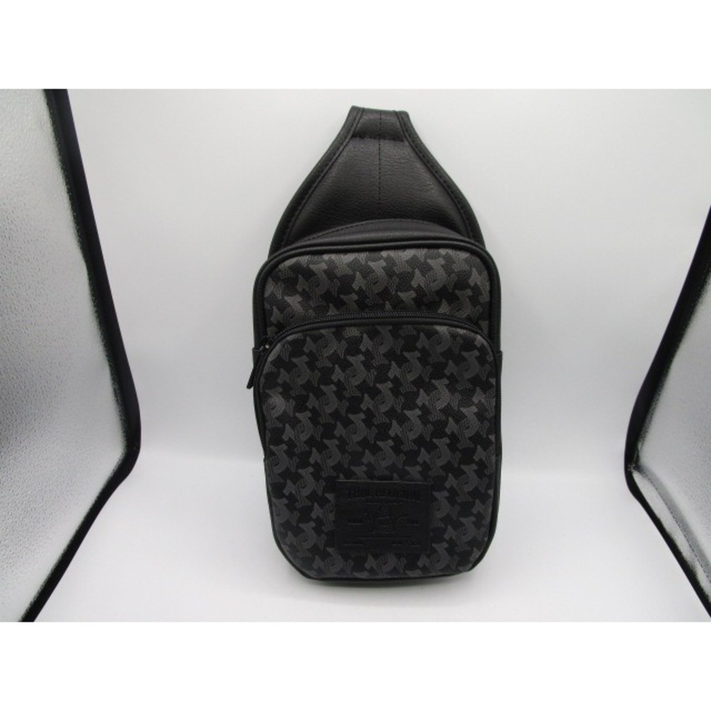True Religion Farro II Sling Bag Black Monogram Crossbody Chest Pack